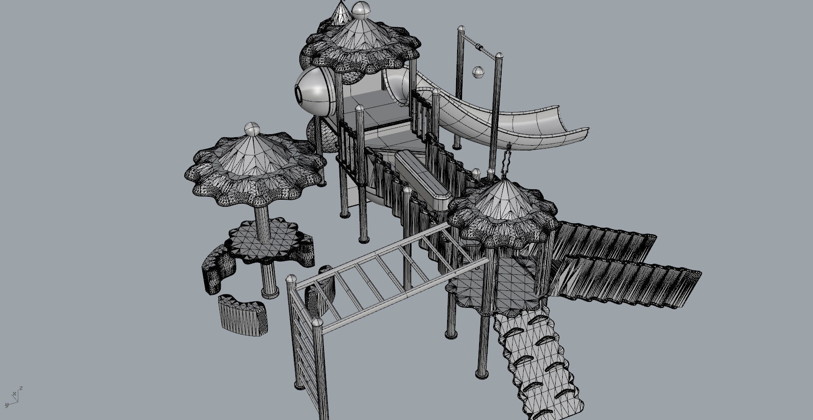 Children large amusement park toys 3D model Low-poly 3D model_18