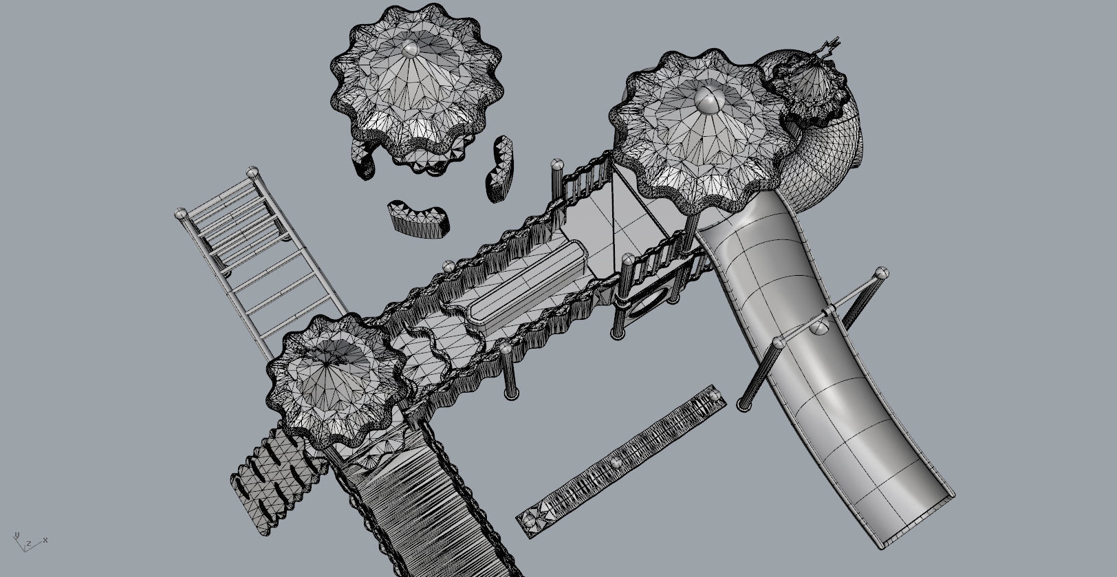 Children large amusement park toys 3D model Low-poly 3D model_19