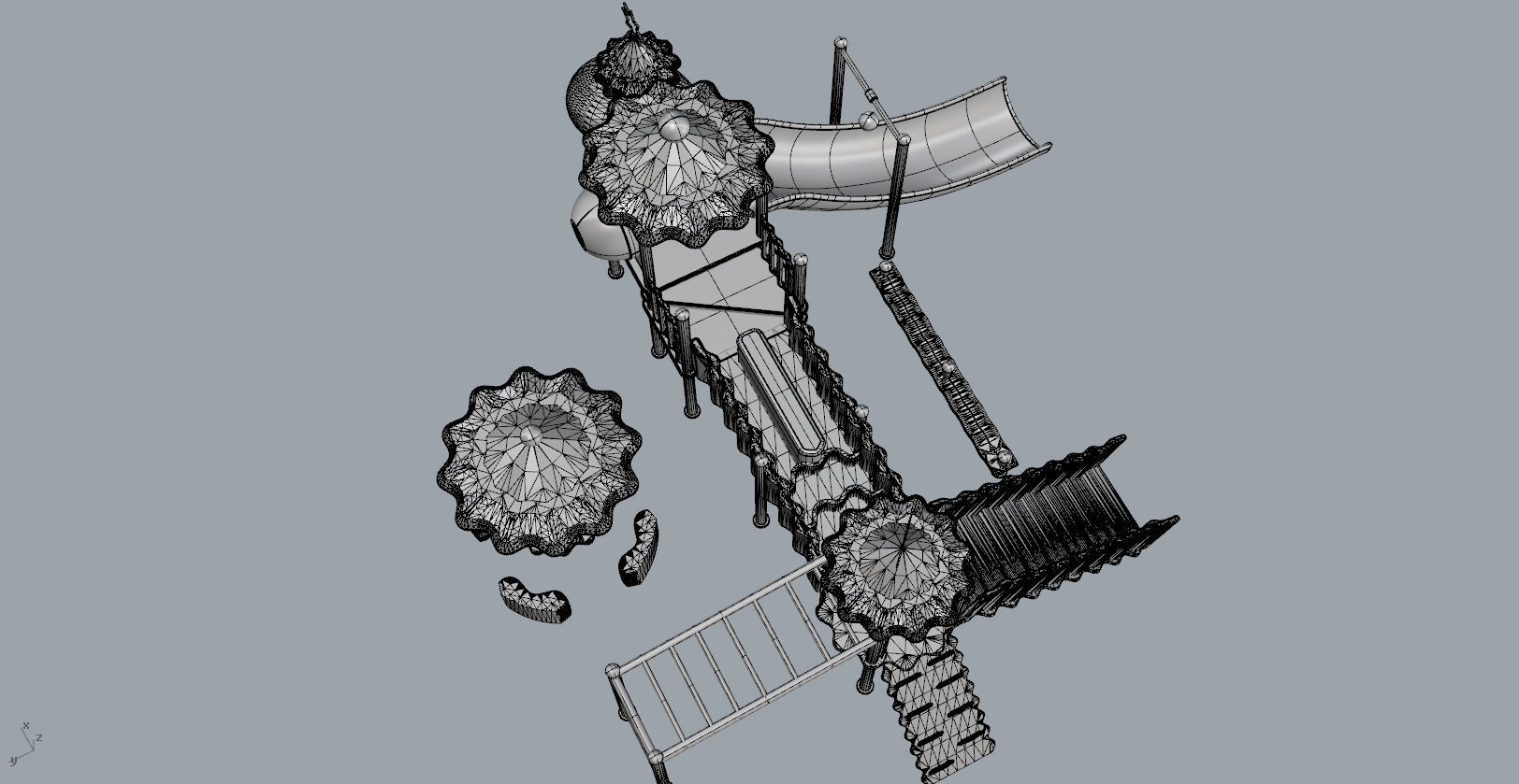 Children large amusement park toys 3D model Low-poly 3D model_16