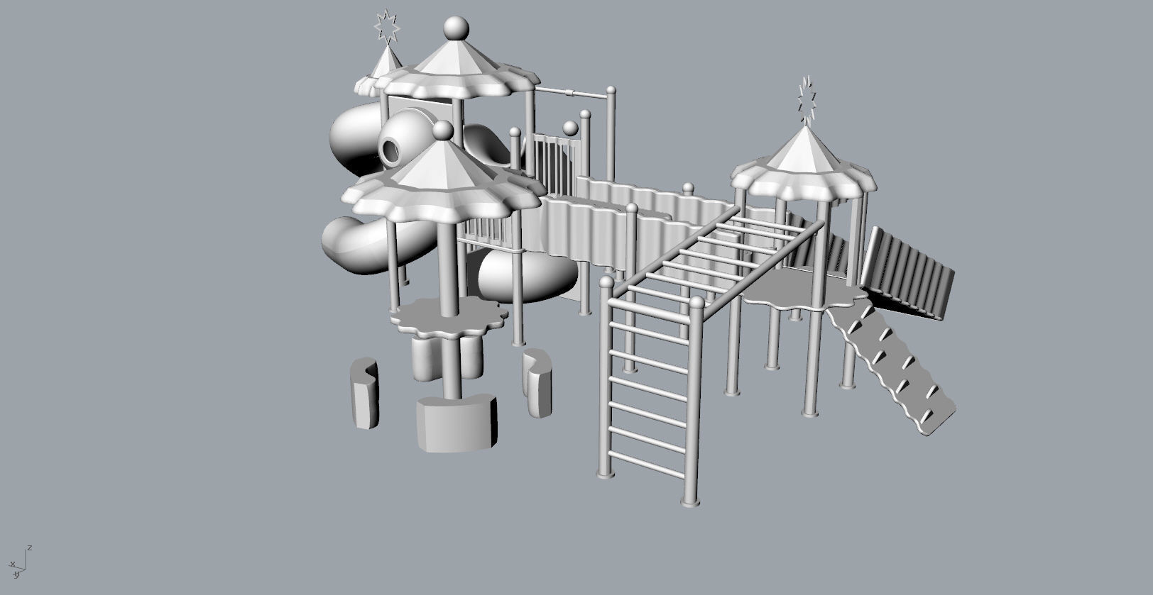 Children large amusement park toys 3D model Low-poly 3D model_15