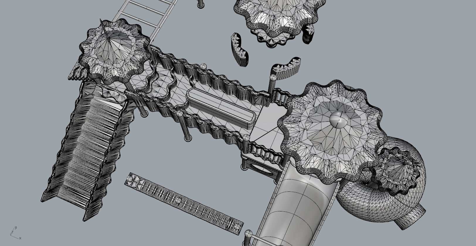 Children large amusement park toys 3D model Low-poly 3D model_20