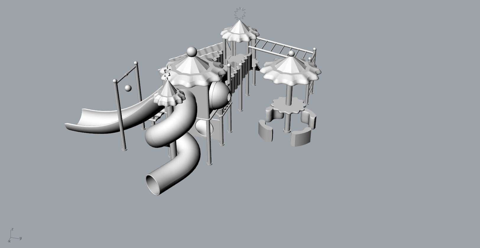 Children large amusement park toys 3D model Low-poly 3D model_10