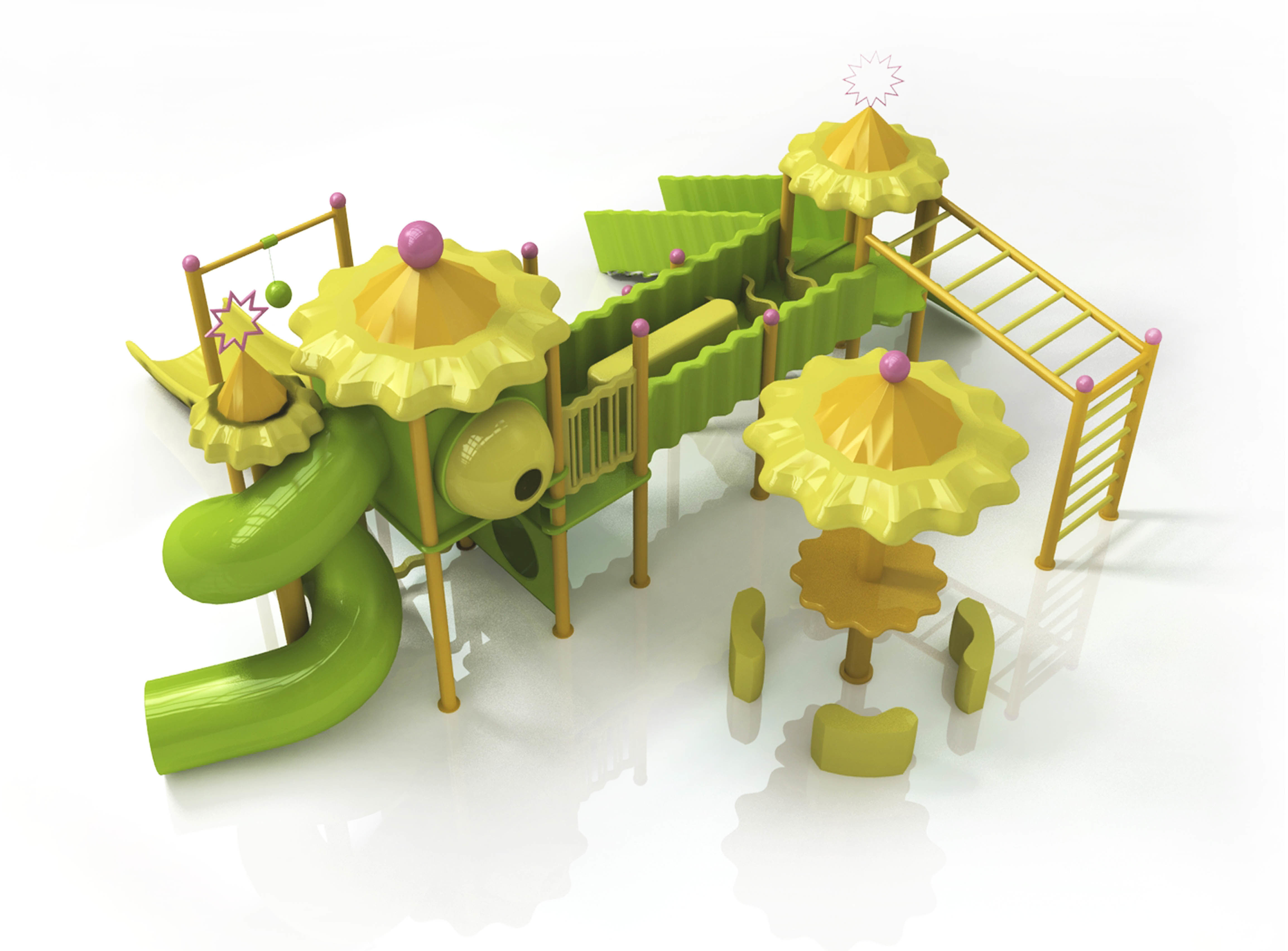 Children large amusement park toys 3D model Low-poly 3D model_2