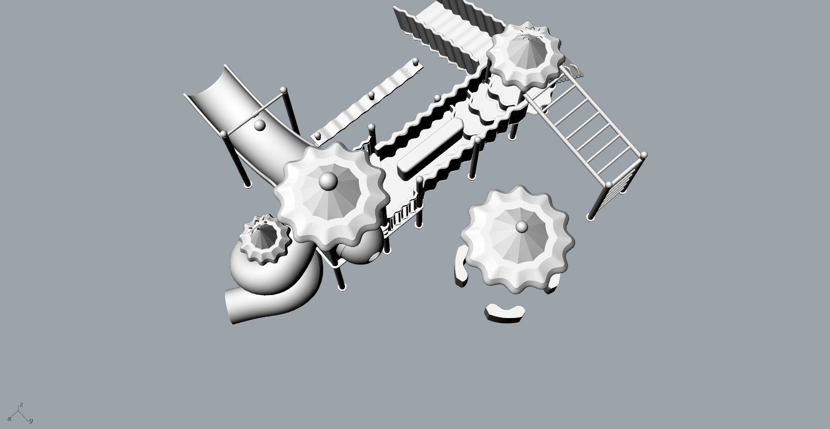 Children large amusement park toys 3D model Low-poly 3D model_14