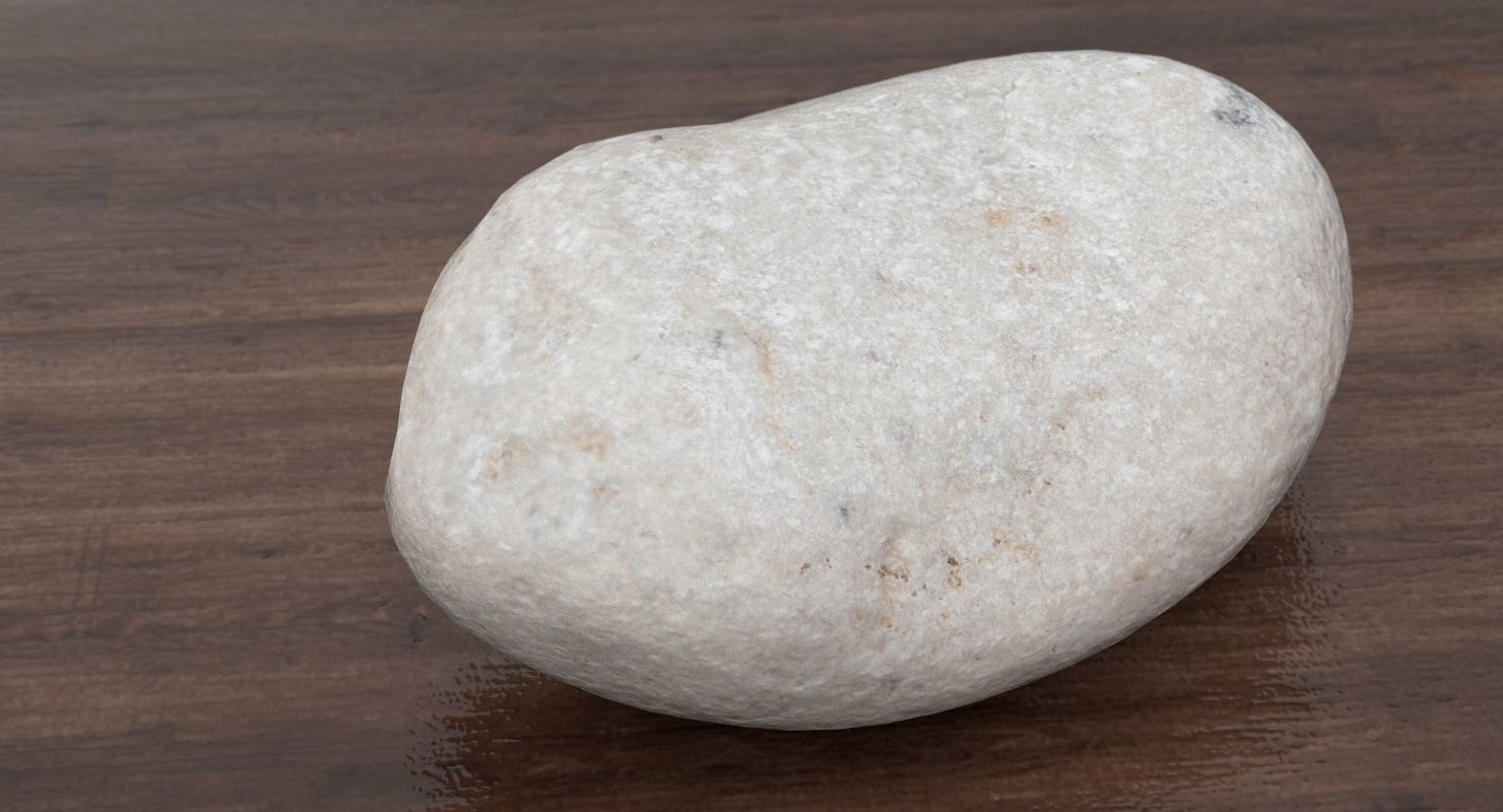 Oblong Limestone Pebble 3D model_6