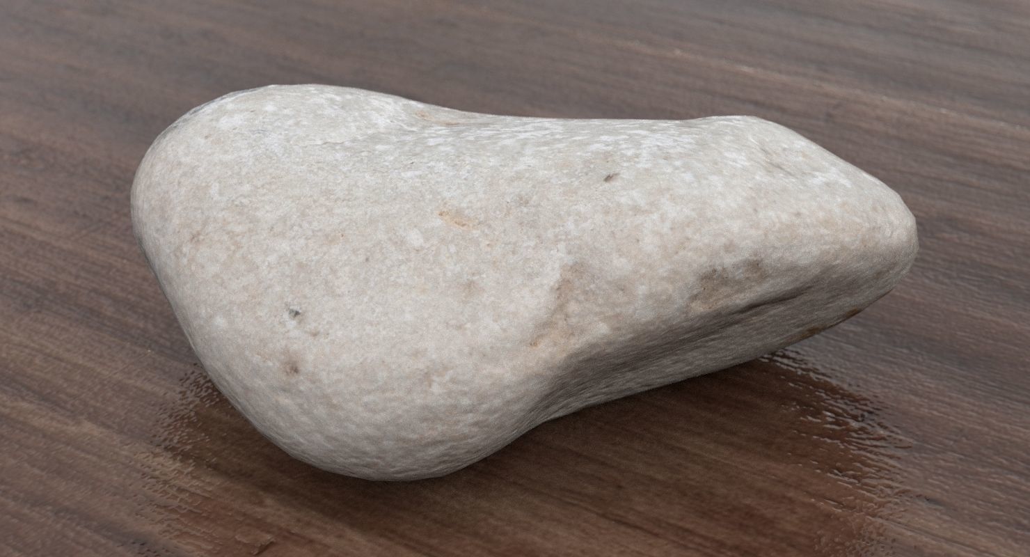 Oblong Limestone Pebble 3D model_5