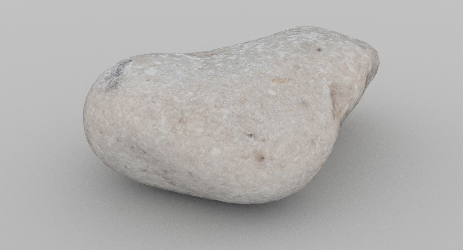 Oblong Limestone Pebble 3D model_11