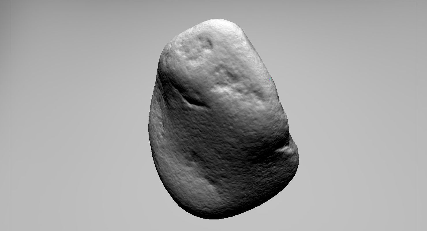 Oblong Limestone Pebble 3D model_23