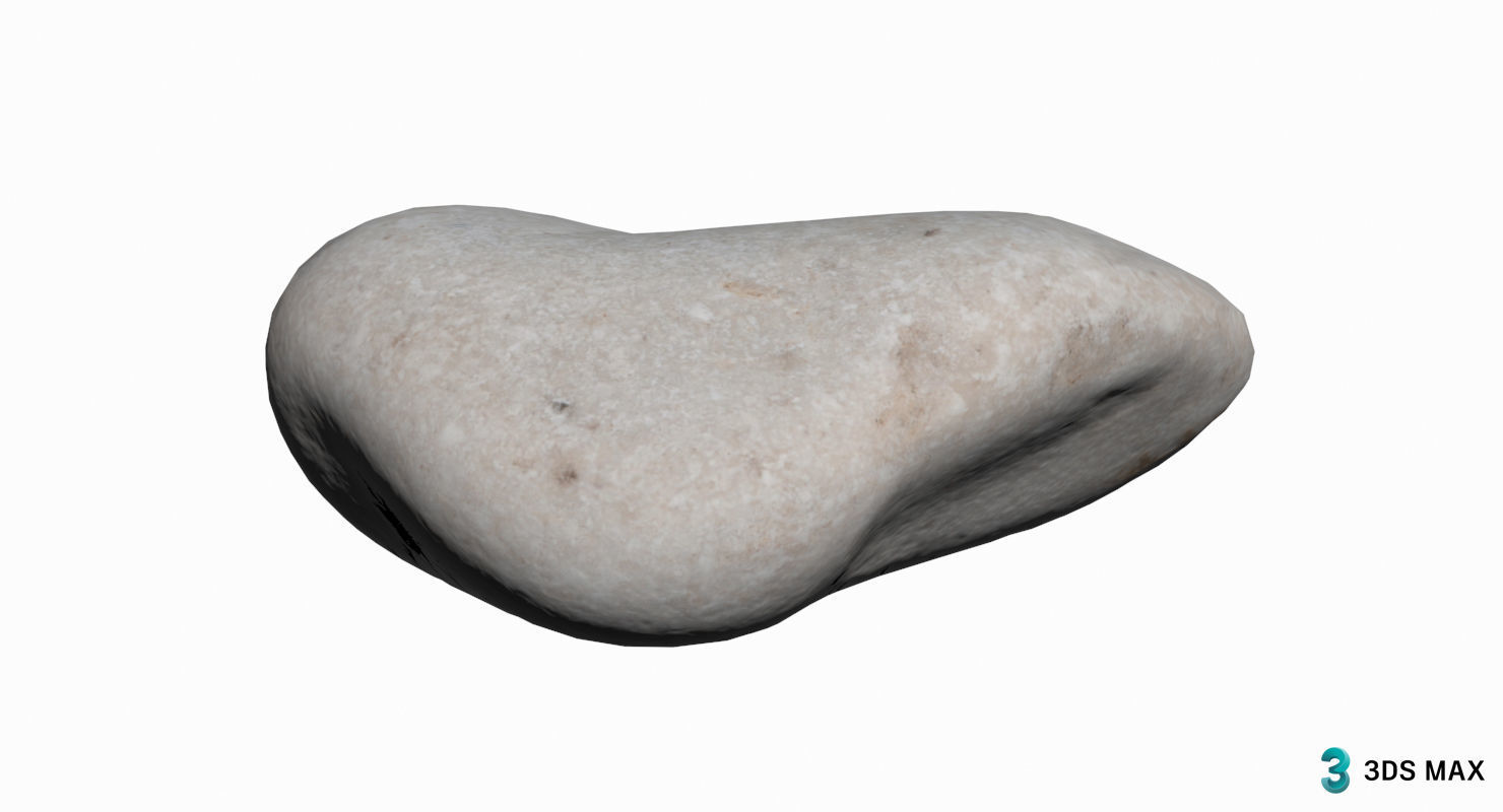 Oblong Limestone Pebble 3D model_29