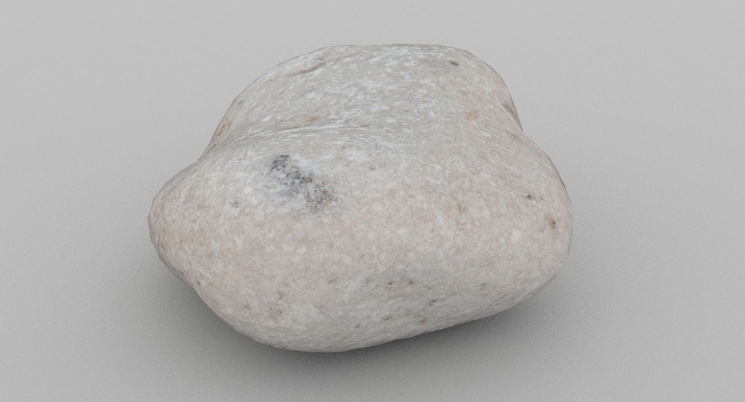 Oblong Limestone Pebble 3D model_10