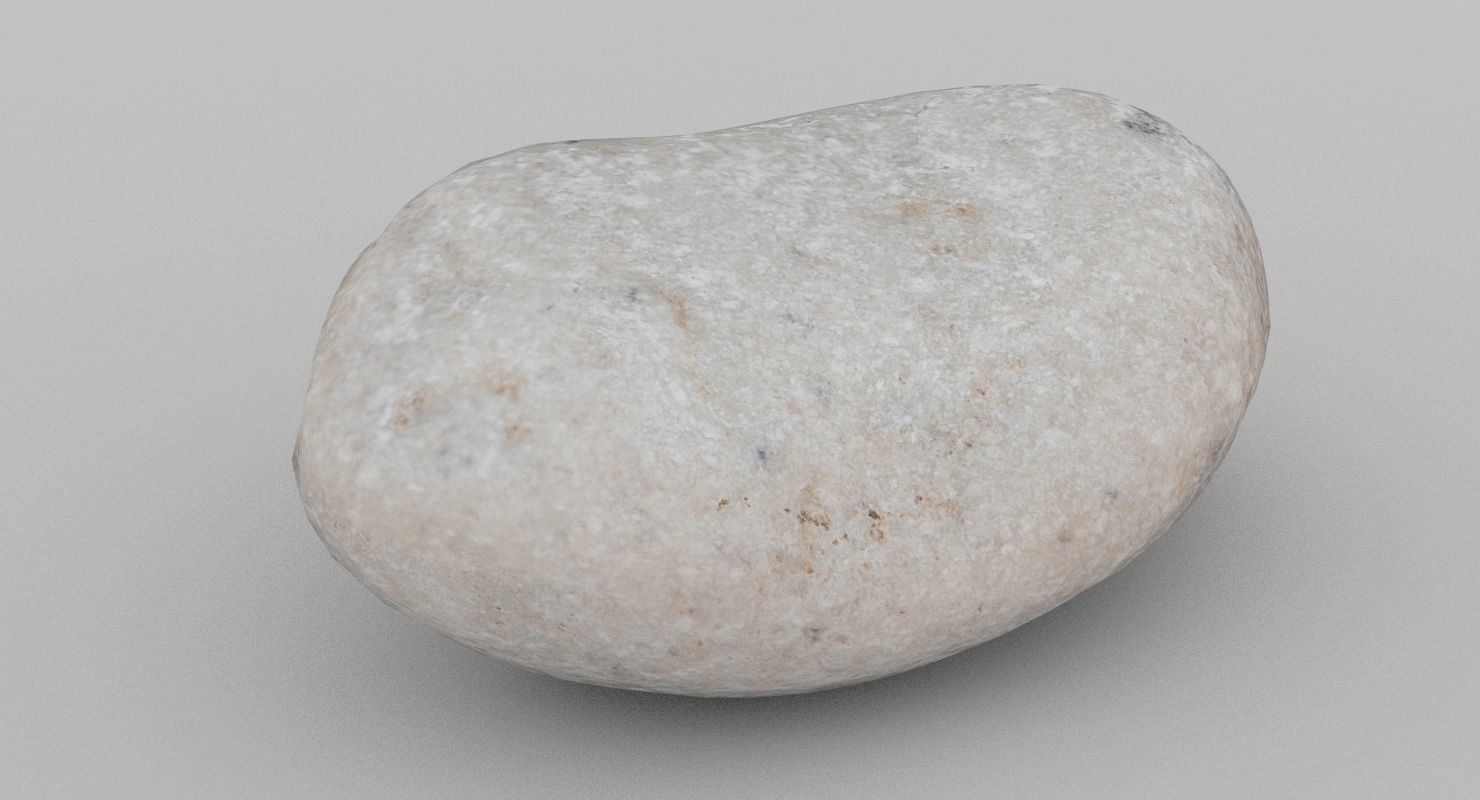 Oblong Limestone Pebble 3D model_14