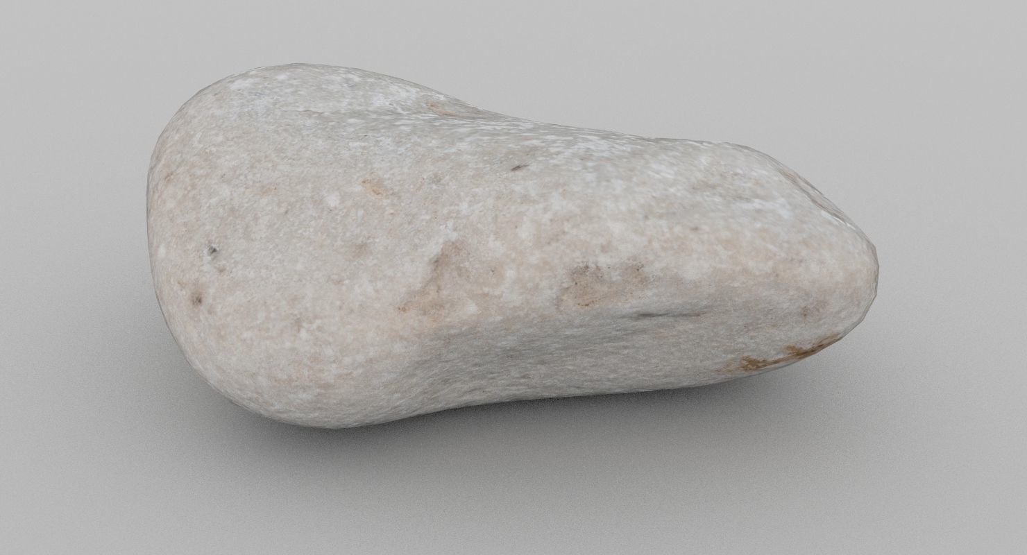 Oblong Limestone Pebble 3D model_12