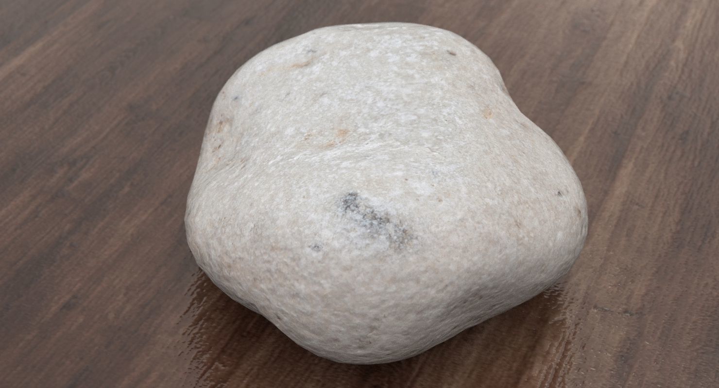 Oblong Limestone Pebble 3D model_7