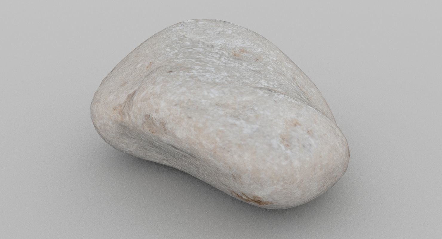 Oblong Limestone Pebble 3D model_13