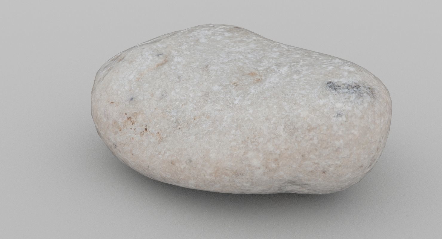 Oblong Limestone Pebble 3D model_9