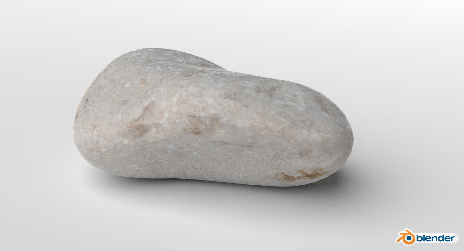 Oblong Limestone Pebble 3D model_28