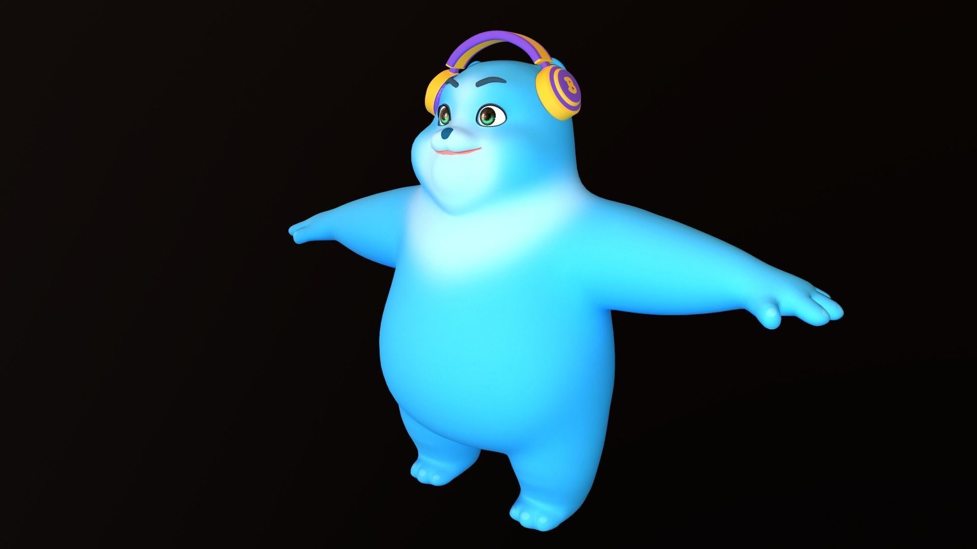 Asset - Cartoons - Character - Bear Blue - Rig - HighPoly  3D model_7