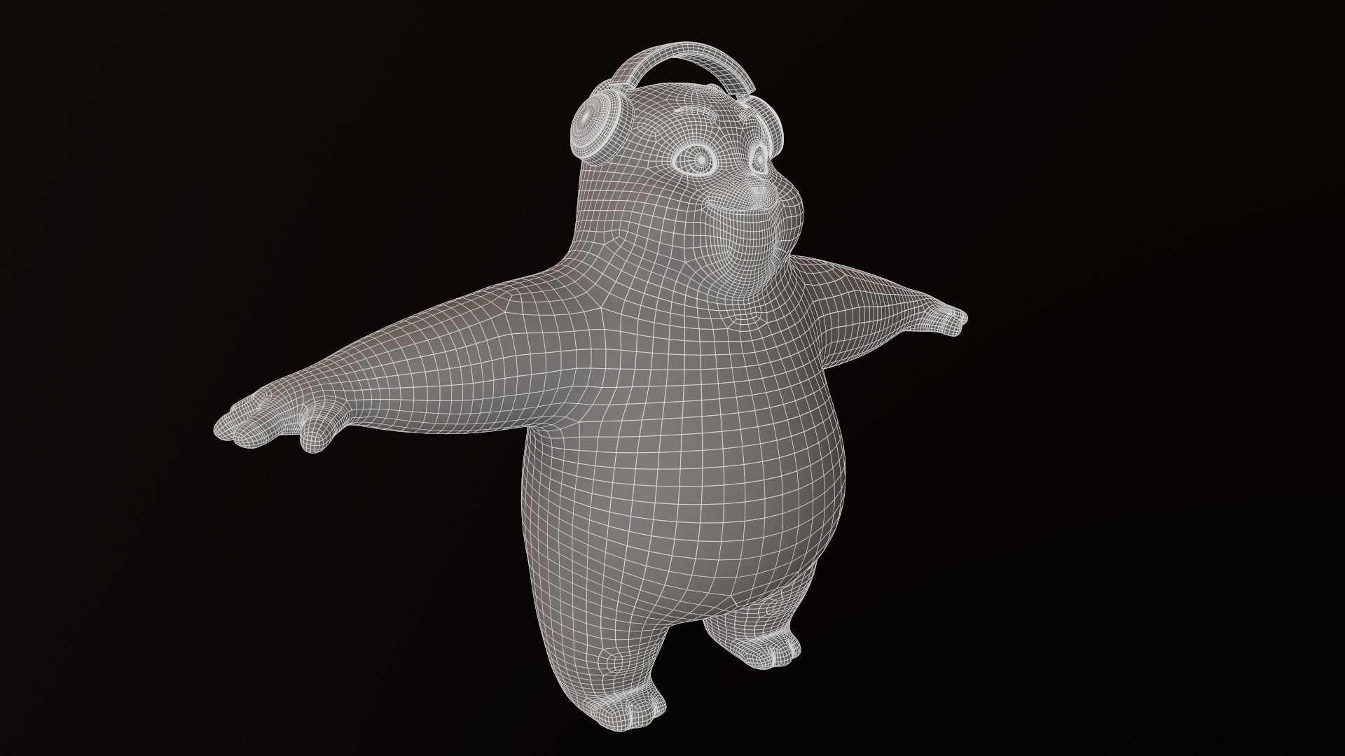 Asset - Cartoons - Character - Bear Blue - Rig - HighPoly  3D model_9