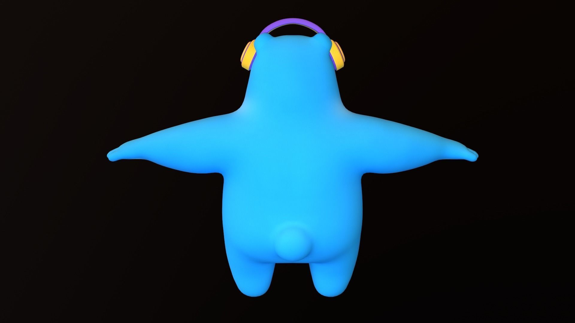 Asset - Cartoons - Character - Bear Blue - Rig - HighPoly  3D model_6