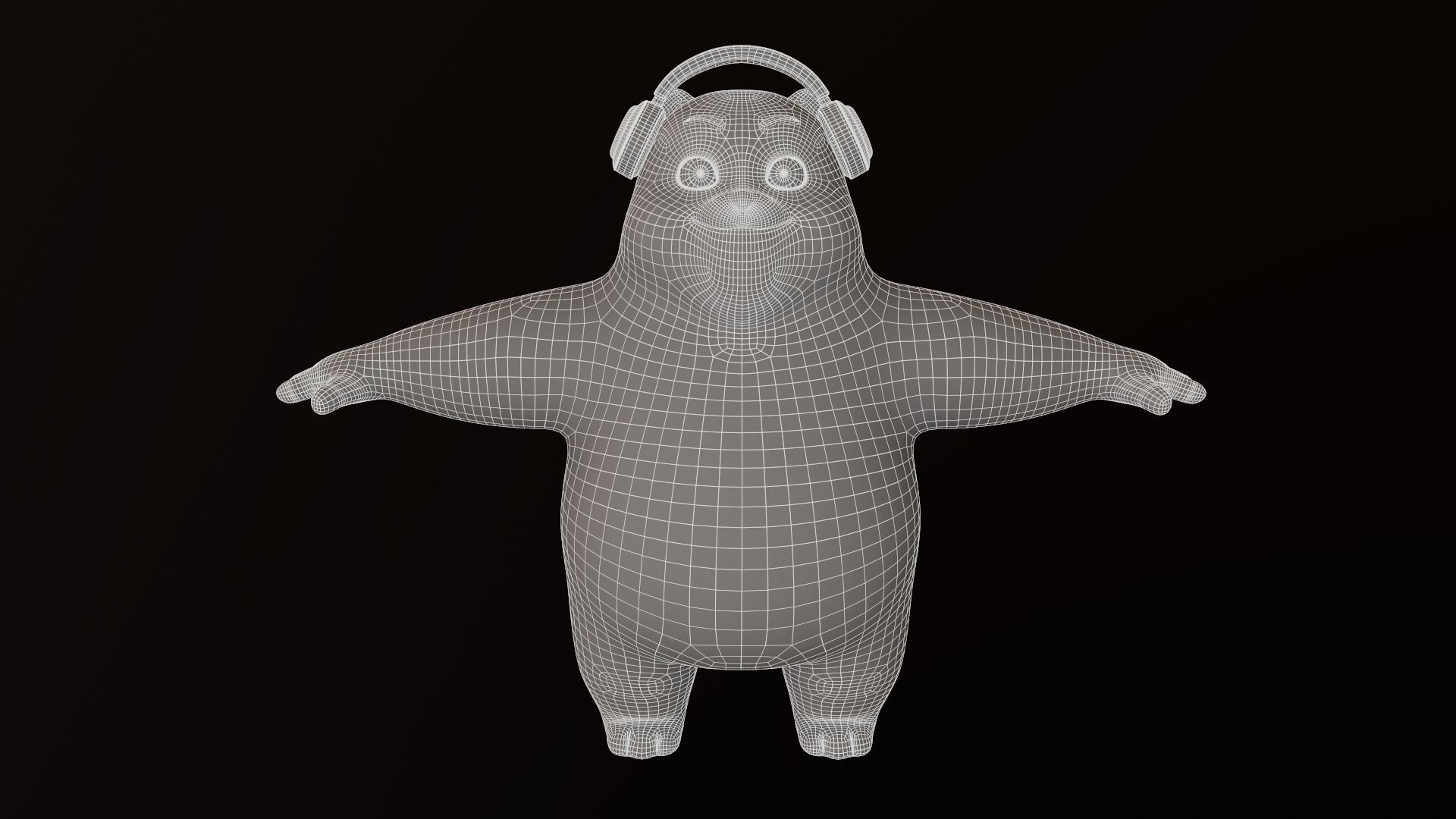 Asset - Cartoons - Character - Bear Blue - Rig - HighPoly  3D model_8