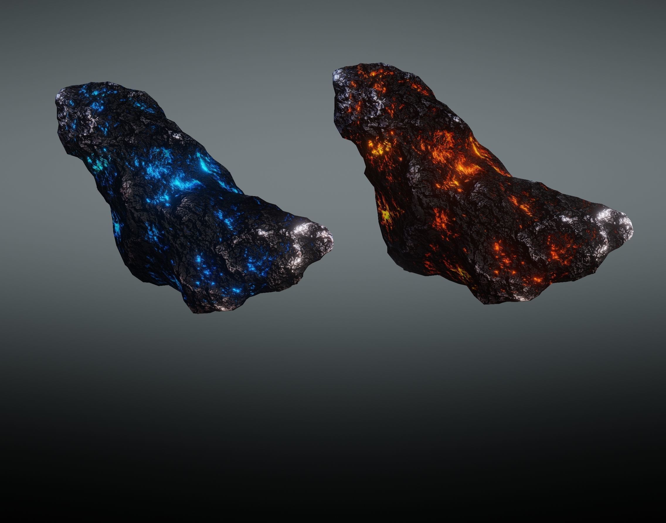 Asteroid rock Low-poly 3D model_36