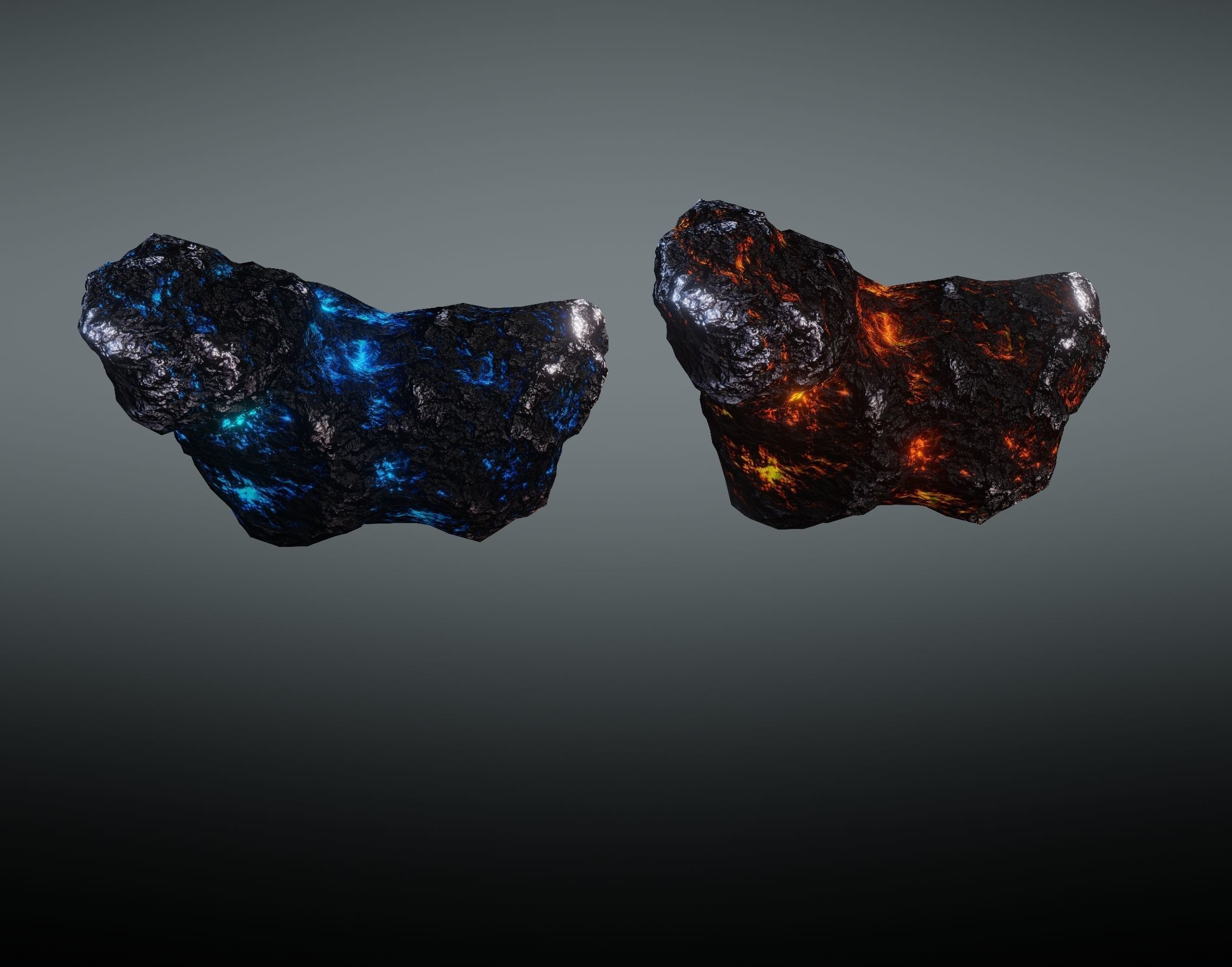 Asteroid rock Low-poly 3D model_37