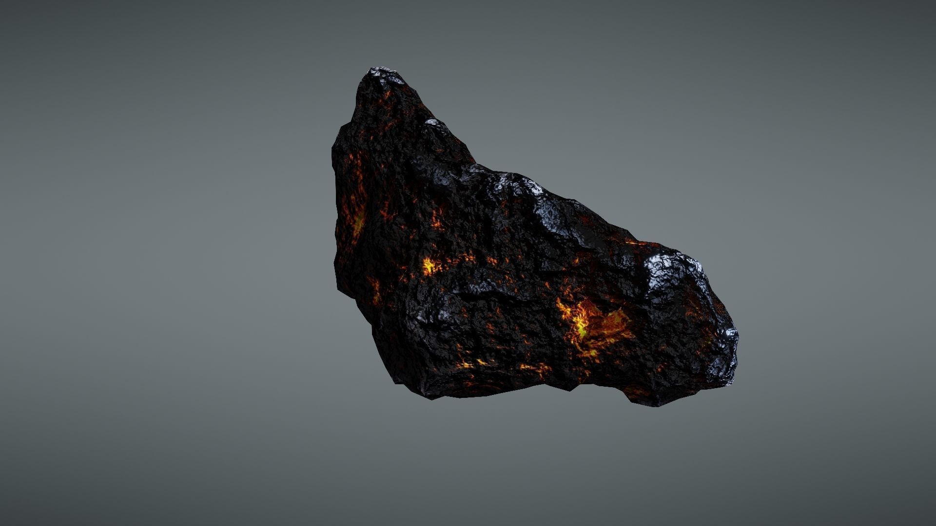 Asteroid rock Low-poly 3D model_8
