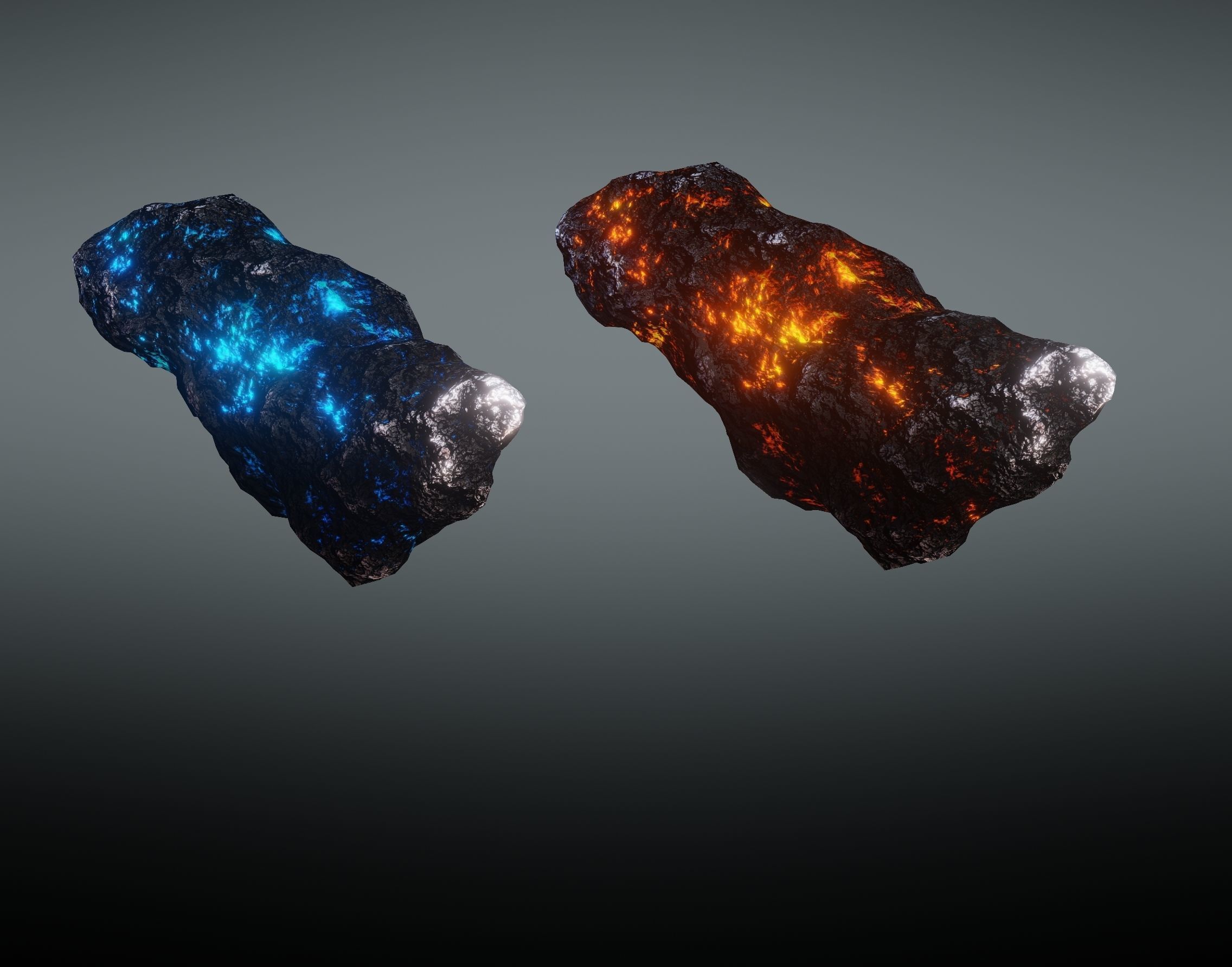 Asteroid rock Low-poly 3D model_35