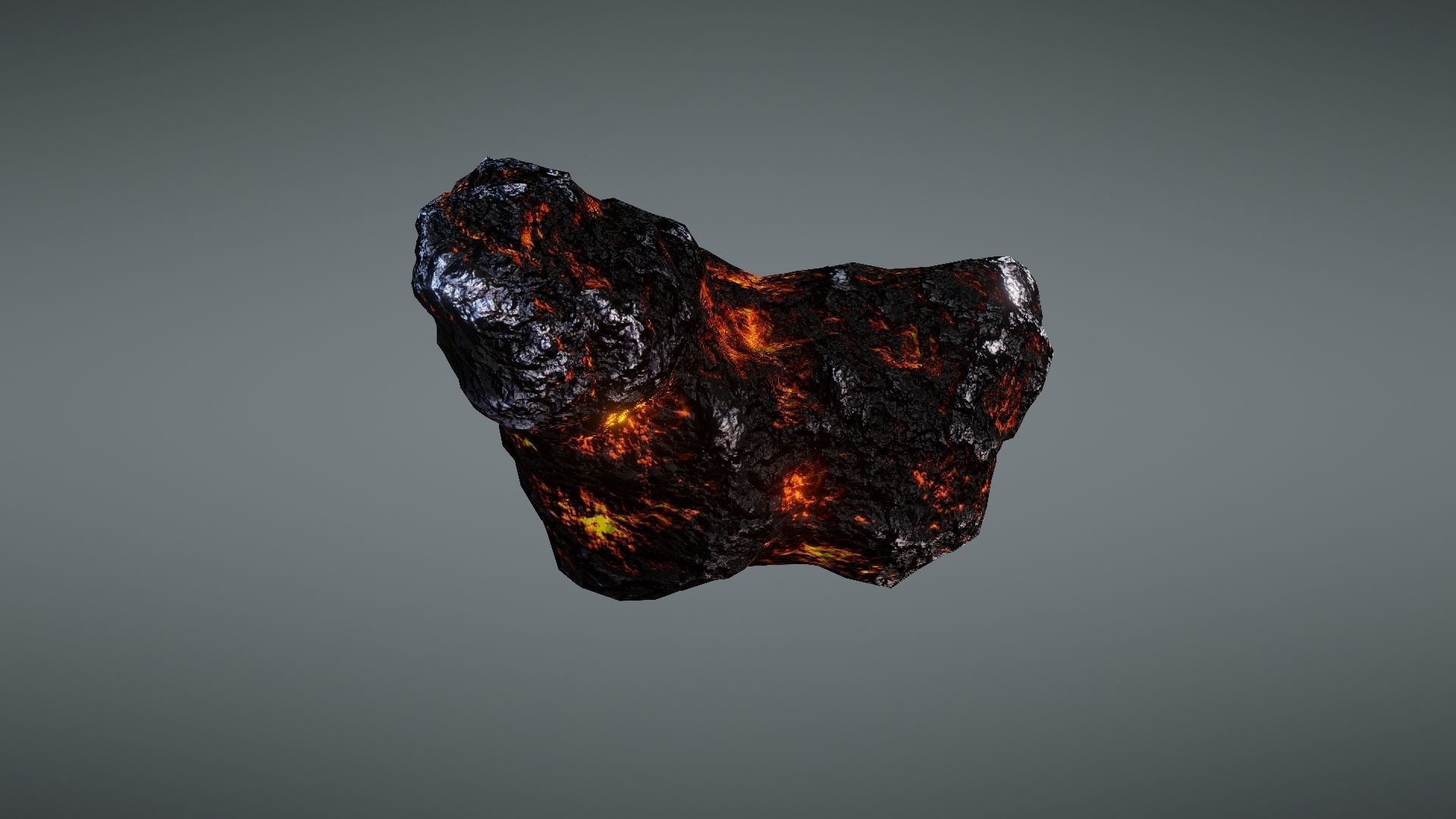 Asteroid rock Low-poly 3D model_5