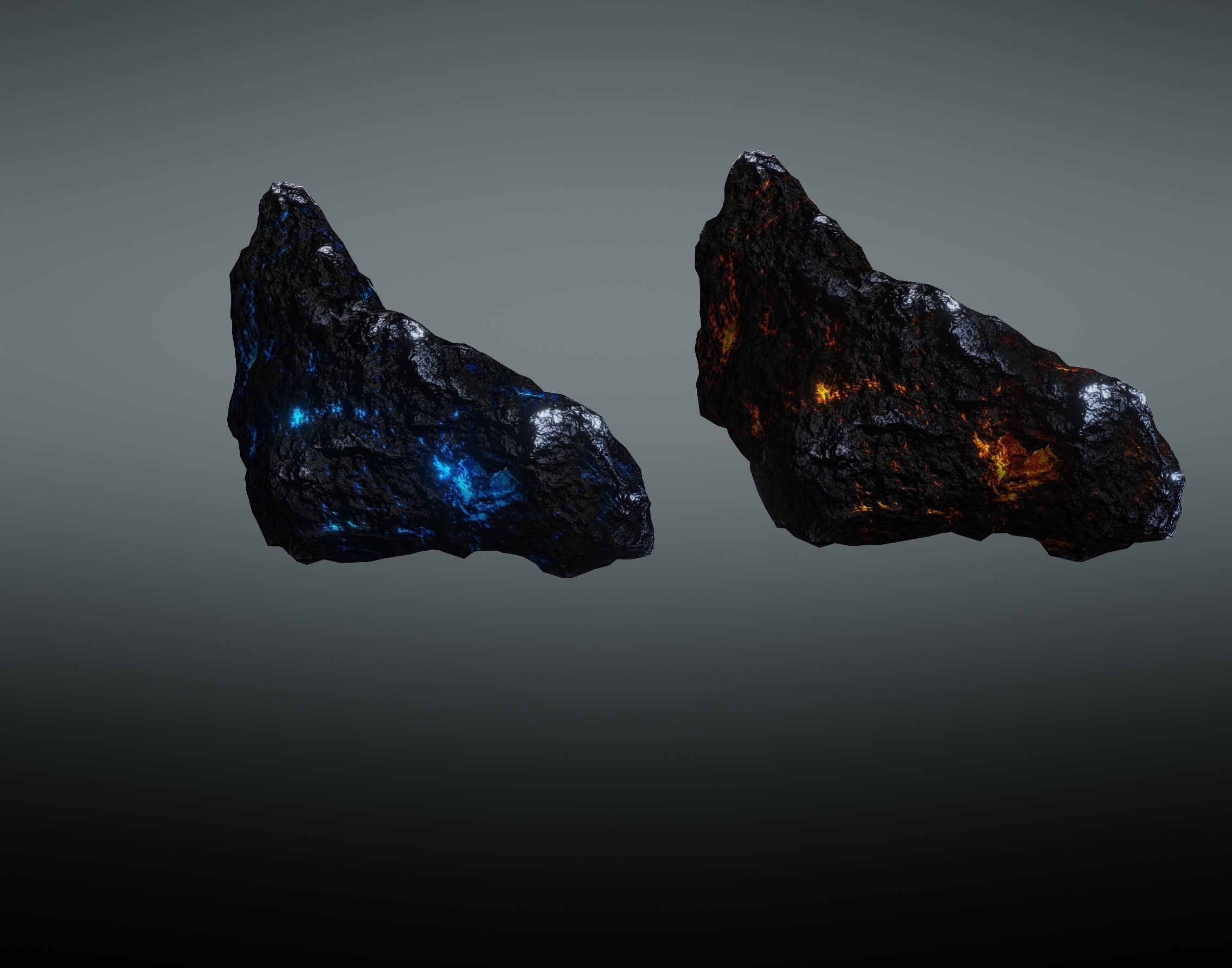 Asteroid rock Low-poly 3D model_38