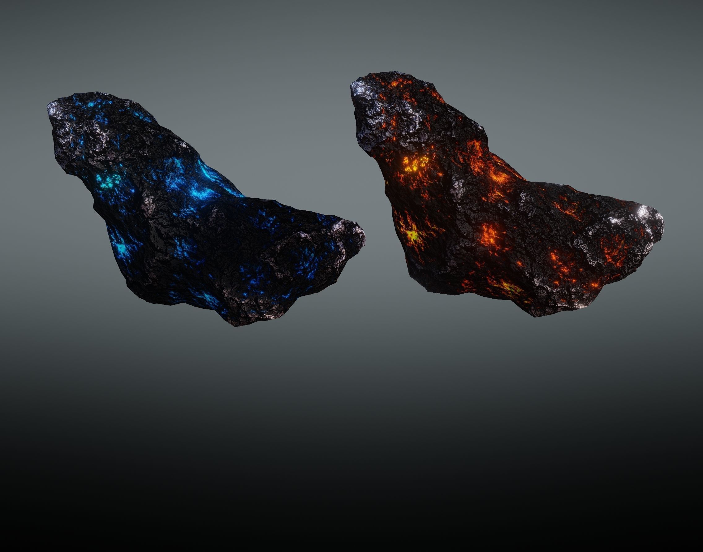 Asteroid rock Low-poly 3D model_28