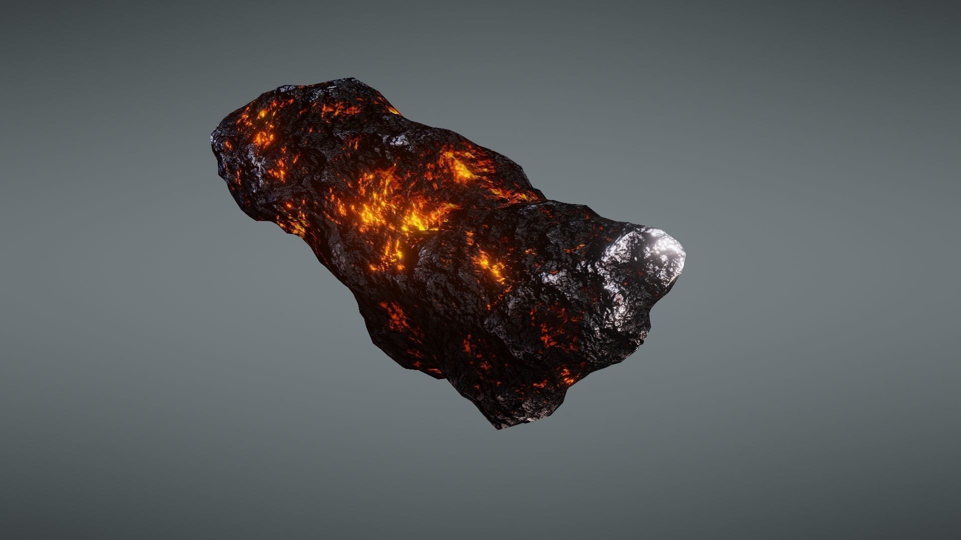 Asteroid rock Low-poly 3D model_9