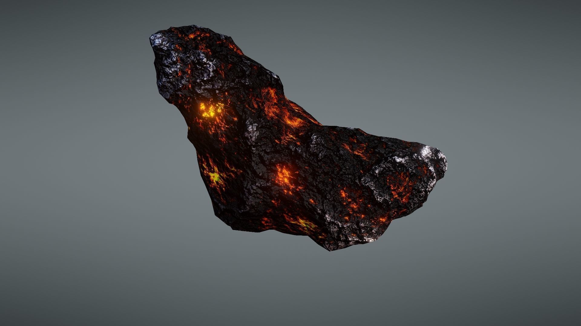 Asteroid rock Low-poly 3D model_7