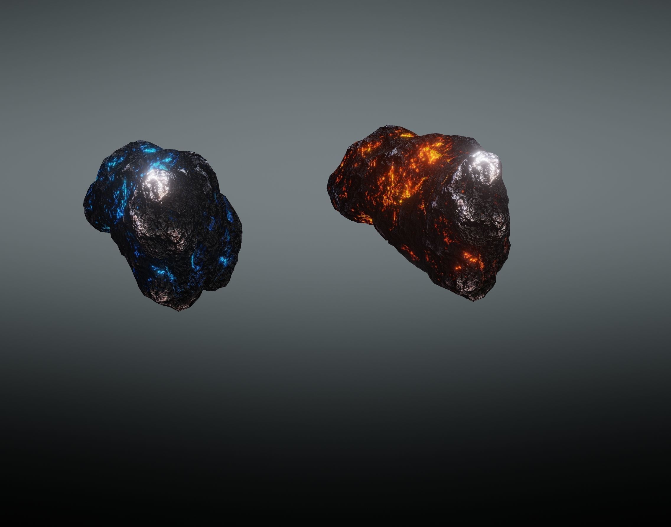 Asteroid rock Low-poly 3D model_40