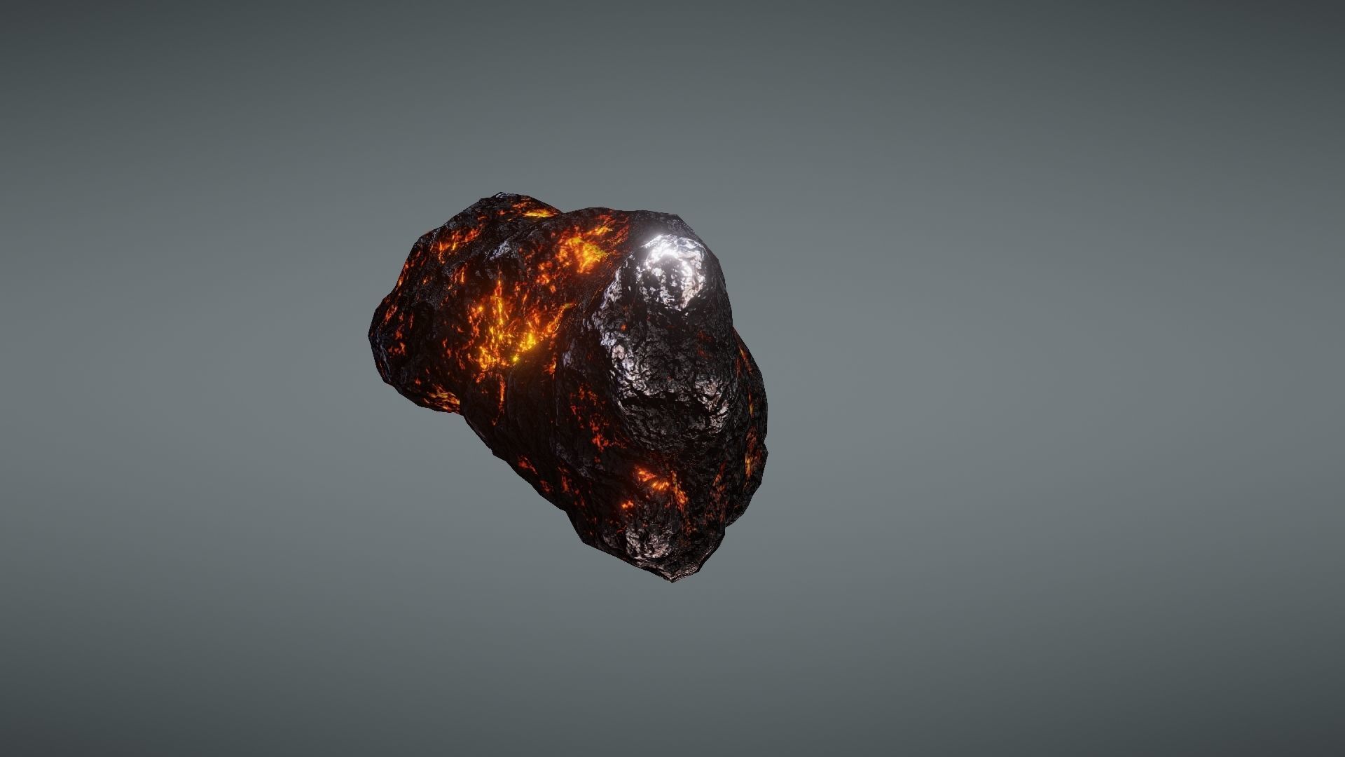 Asteroid rock Low-poly 3D model_6
