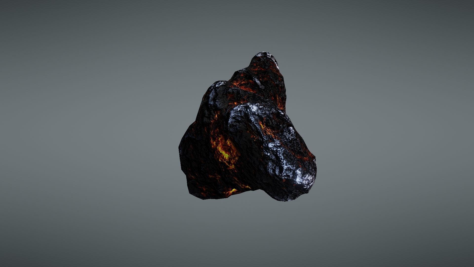 Asteroid rock Low-poly 3D model_4