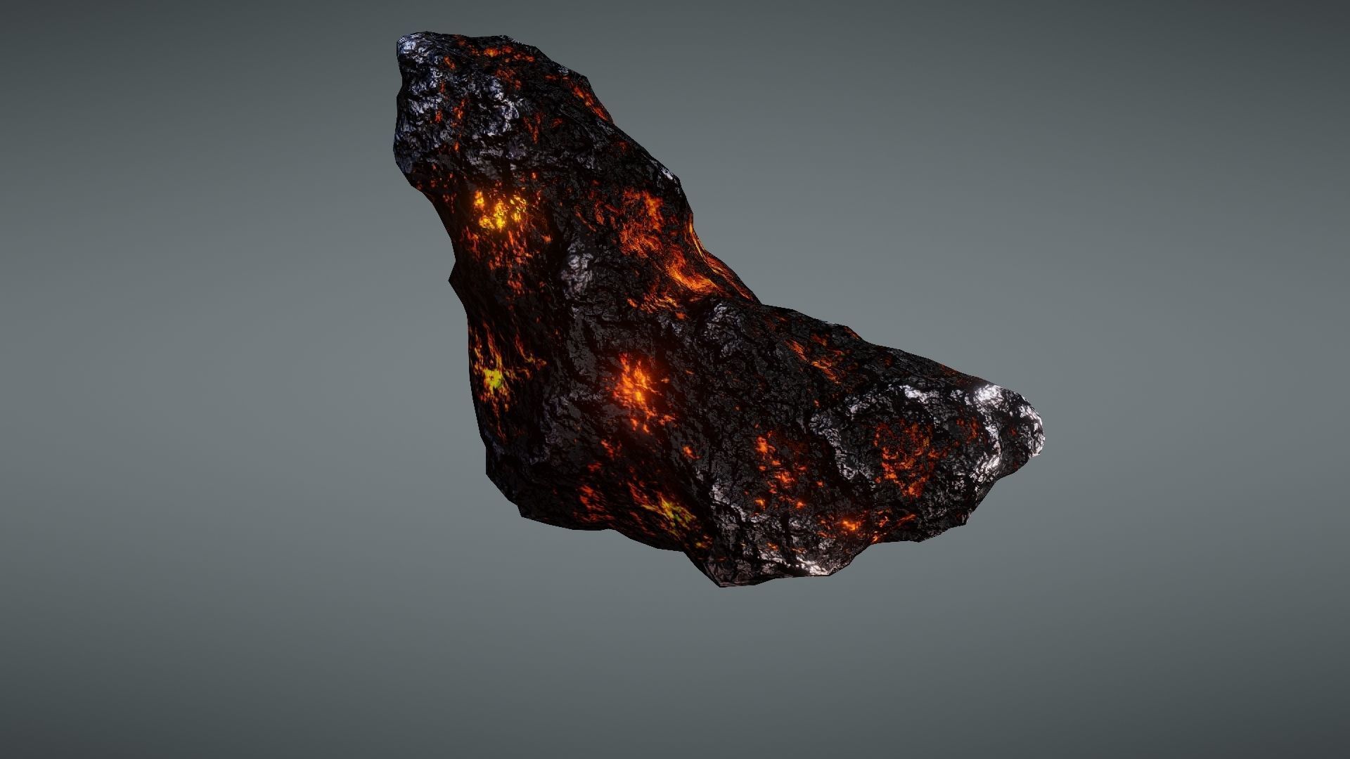 Asteroid rock Low-poly 3D model_2