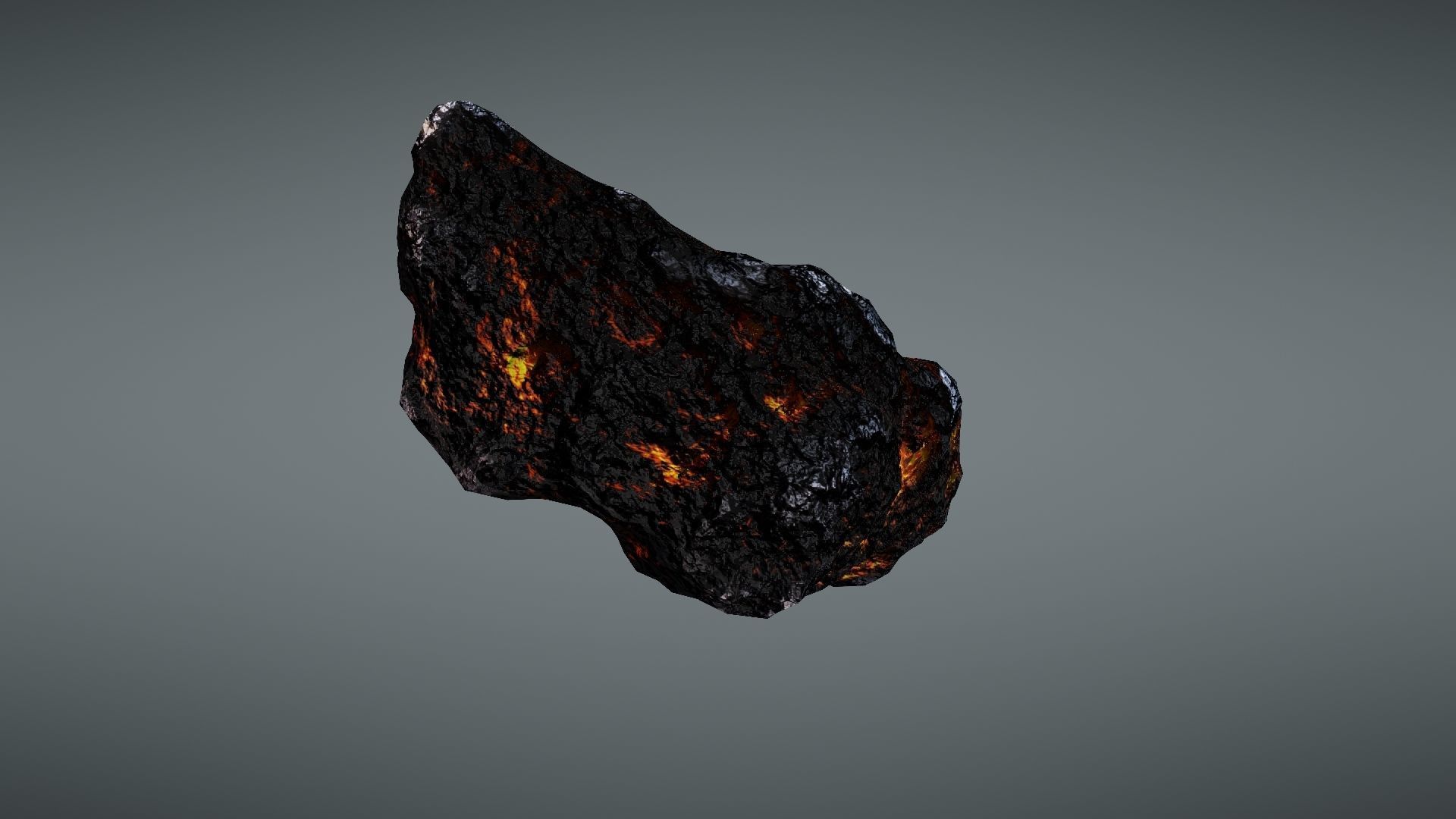 Asteroid rock Low-poly 3D model_3