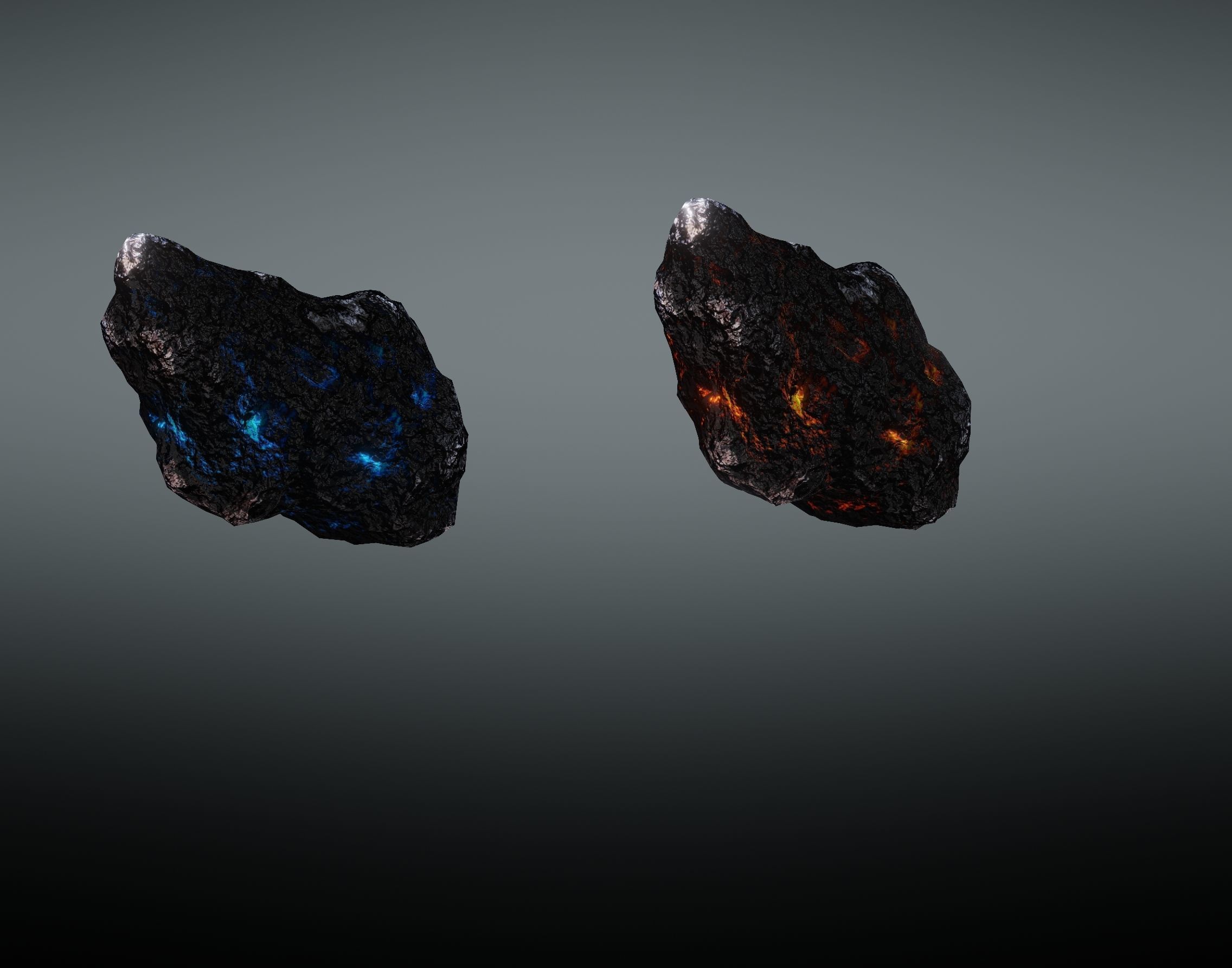 Asteroid rock Low-poly 3D model_39