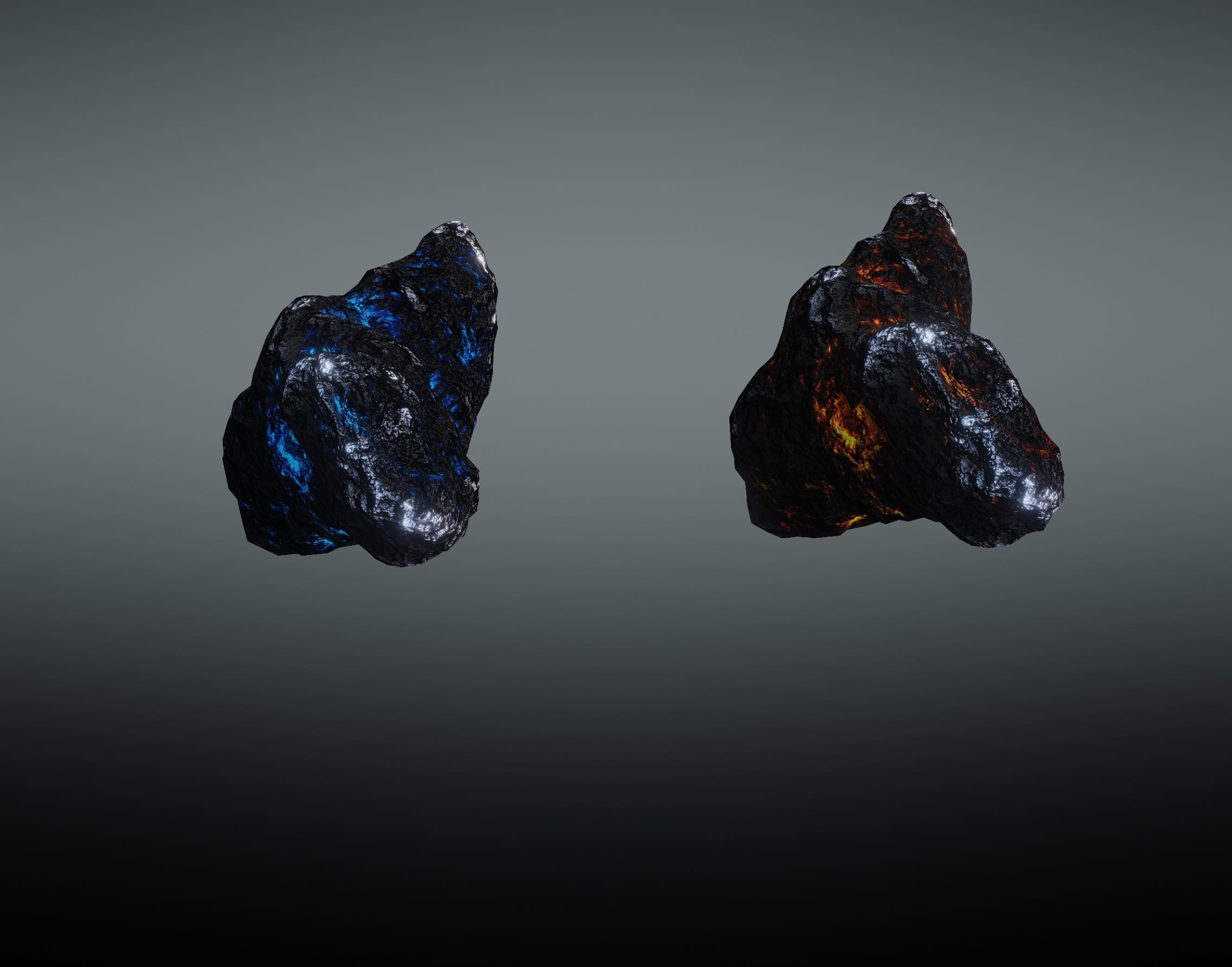 Asteroid rock Low-poly 3D model_31