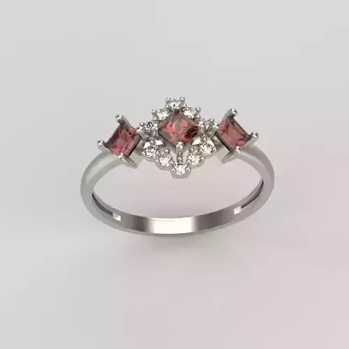 Solitaire wedding engagement women ring with gems 3dm stl
