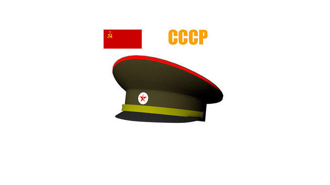 Red Army Peaked Cap Low-poly 3D model