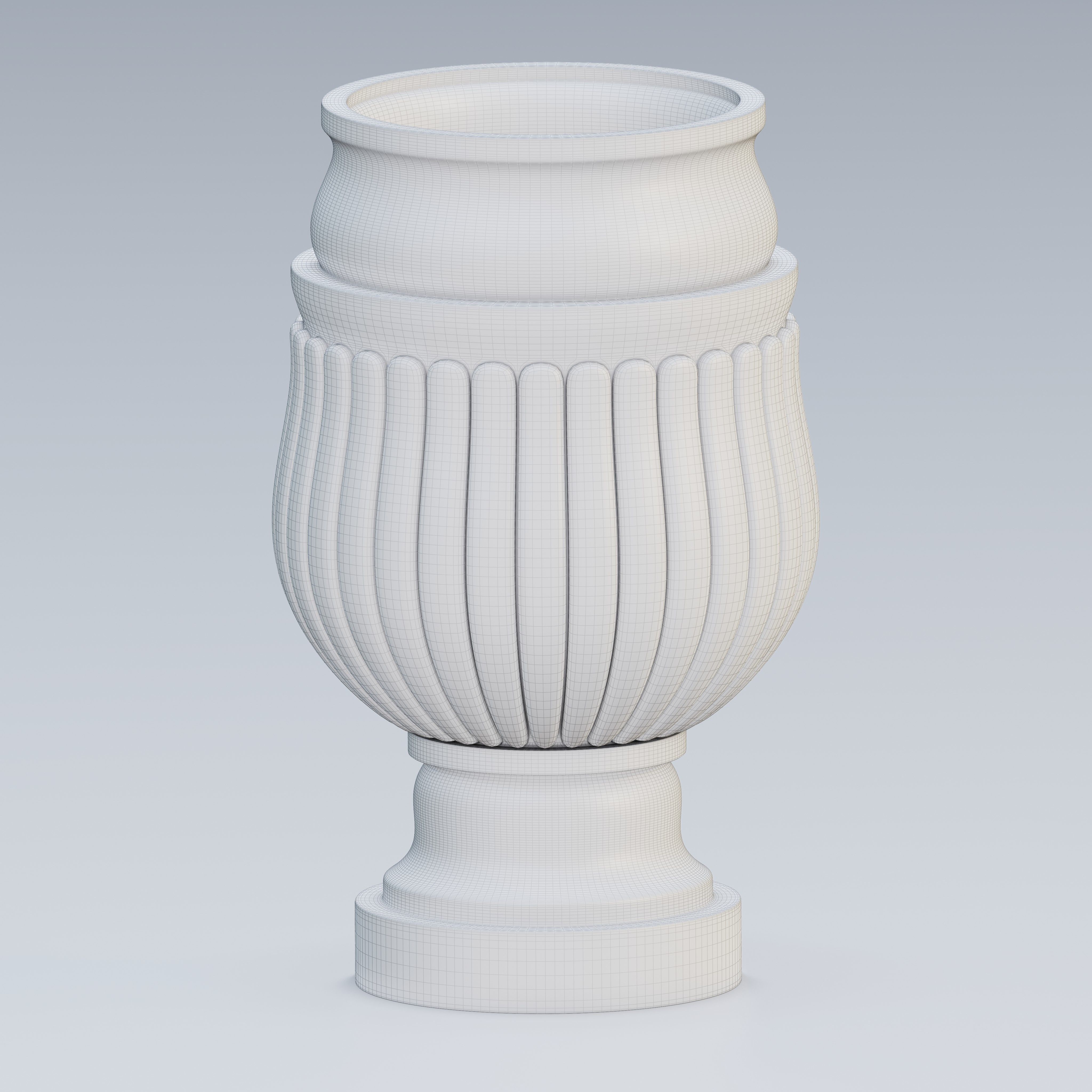 Garden urn planter04 3D model_8