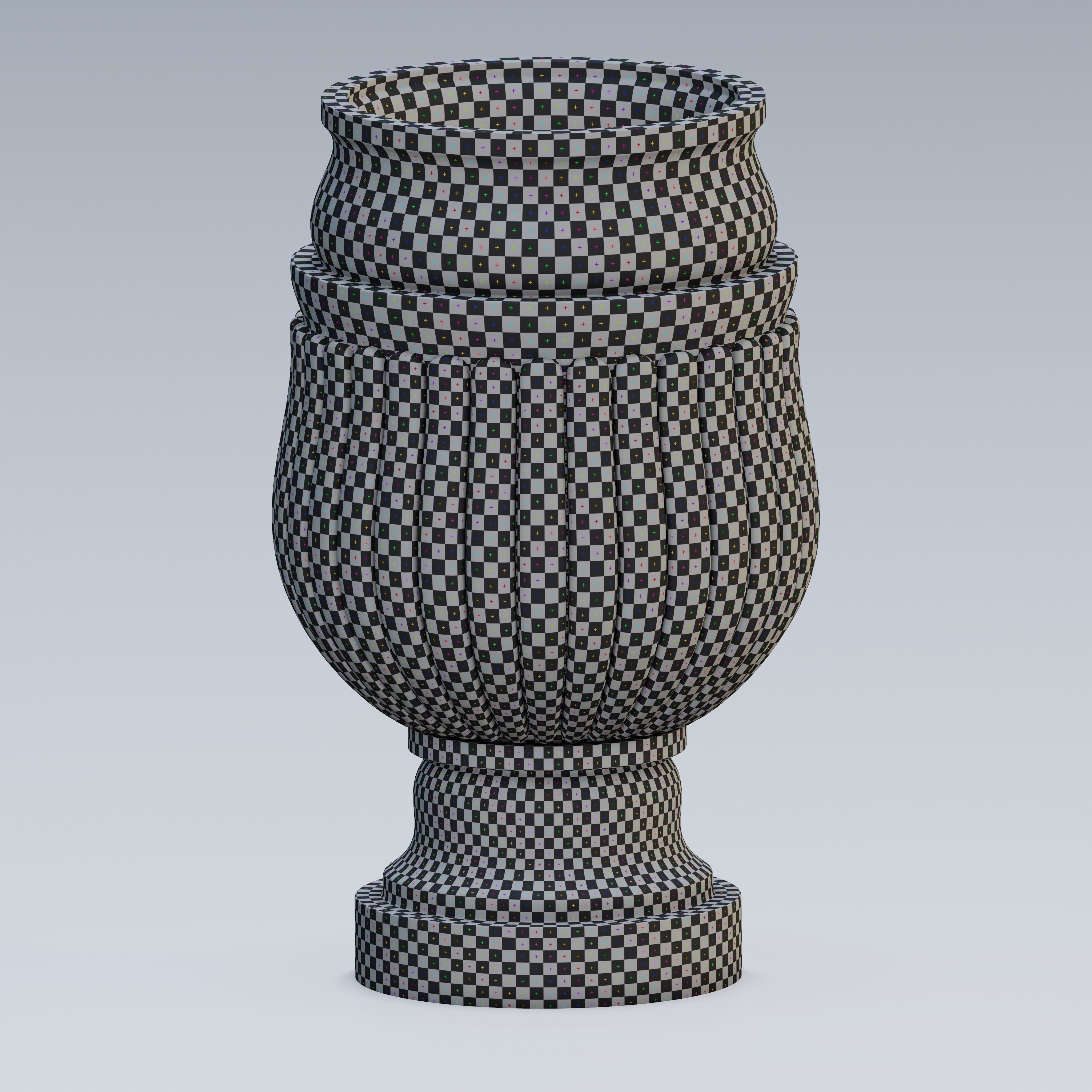 Garden urn planter04 3D model_7