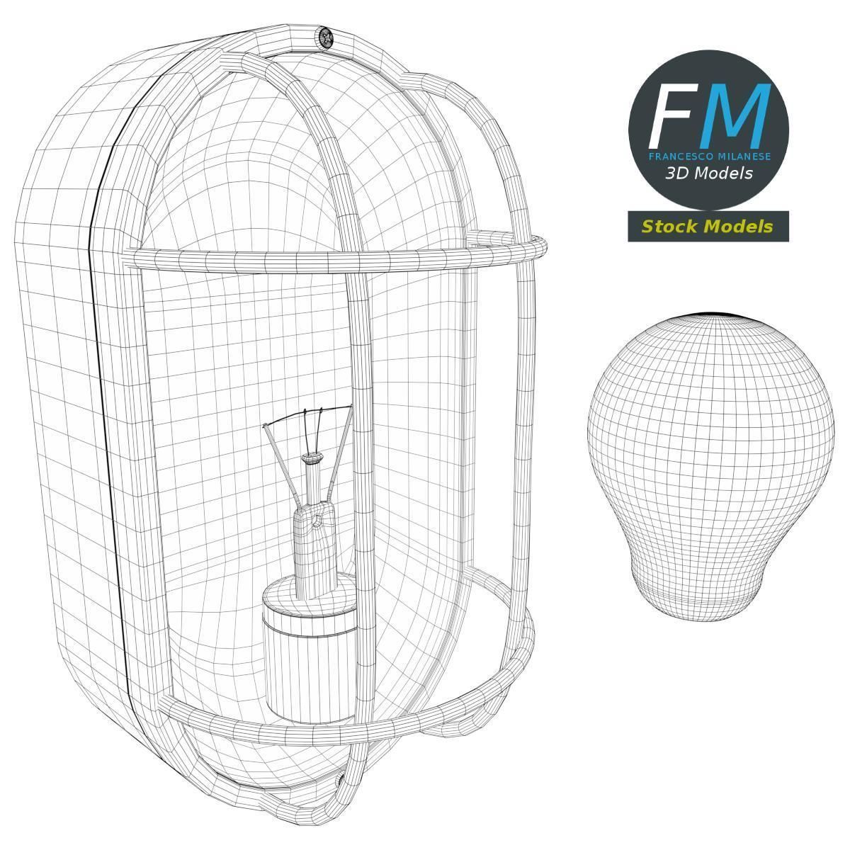 Bulkhead lamp 3D model_8