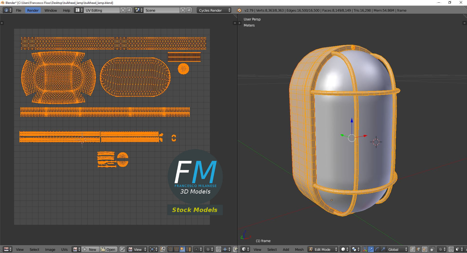 Bulkhead lamp 3D model_10