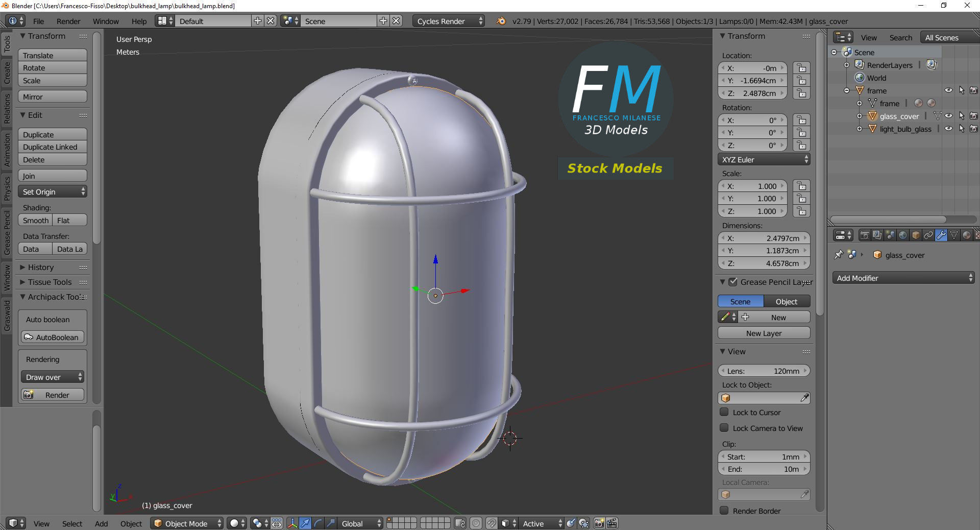 Bulkhead lamp 3D model_9