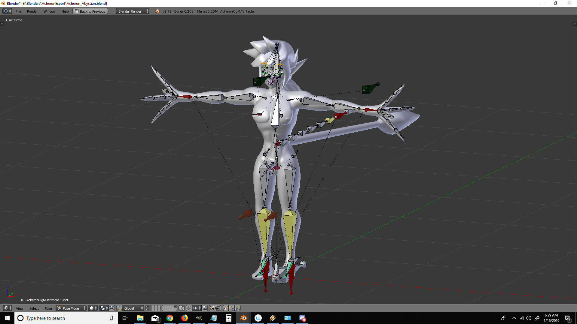 Acheron Abyssian Nude Low-poly 3D model_11