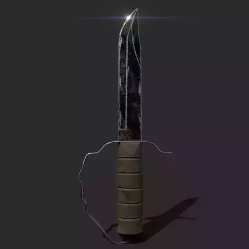 Dark Black Bloody Knife Model
