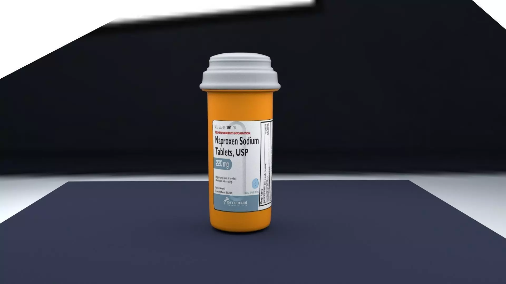 Painkiller pill bottle Low-poly 3D model_0